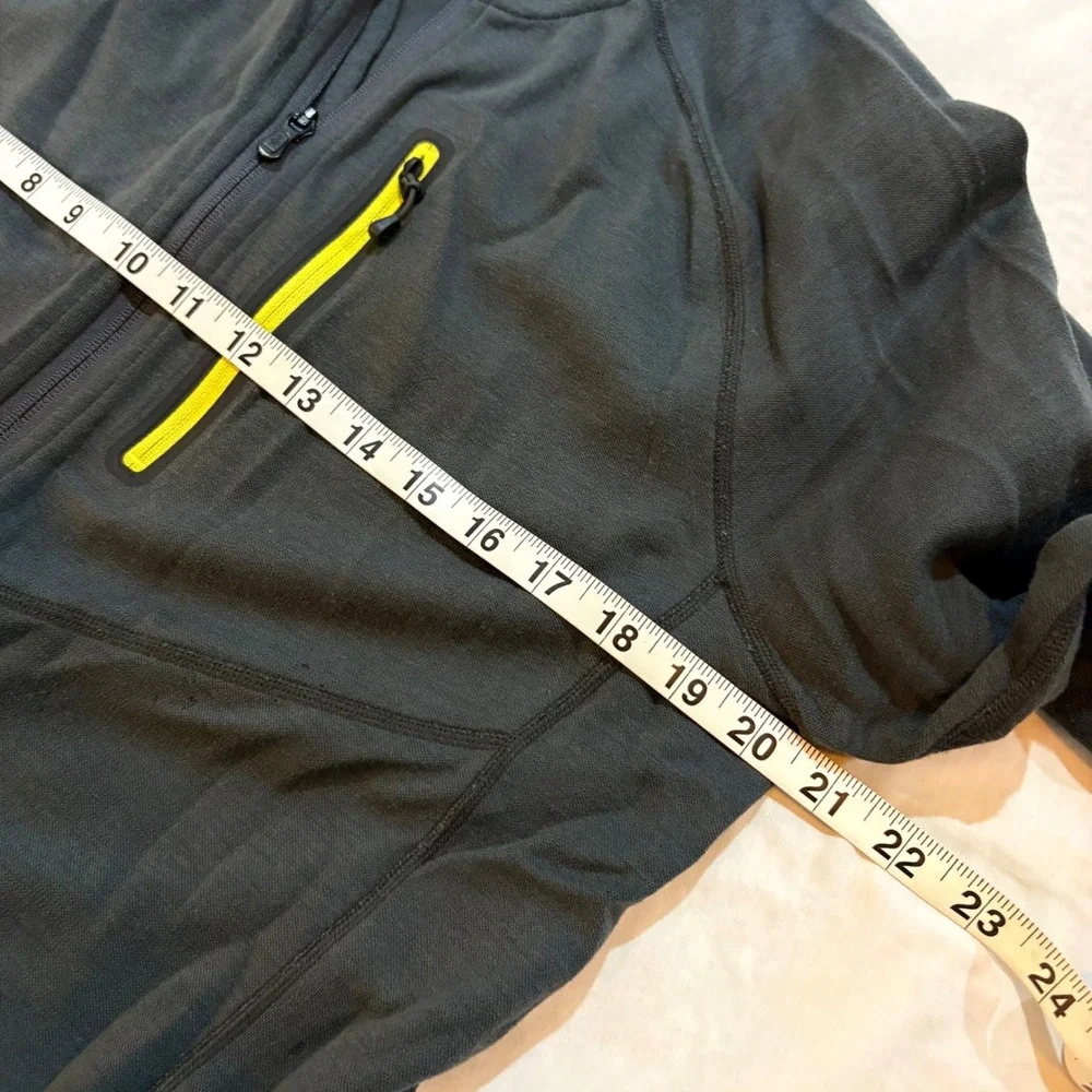 Smartwool Mens Merino‎ Wool Full Zip Jacket Gray Chest Pocket Medium RN116388